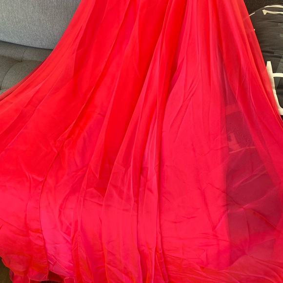 Pink and orange prom/grad dress with train - Picture 13 of 15
